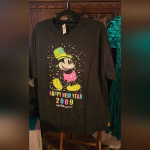 2009 Hanes Mickey Mouse New Year T-Shirt - Black